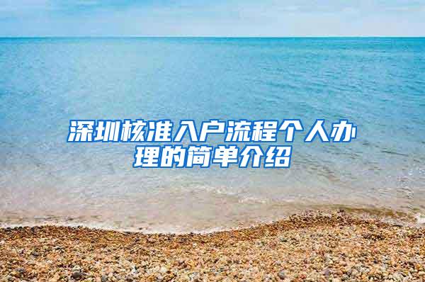 深圳核准入户流程个人办理的简单介绍
