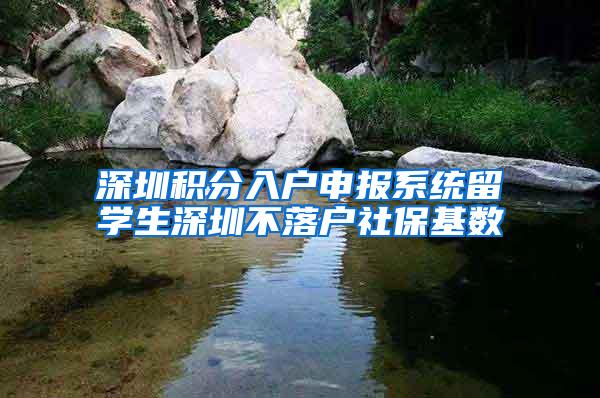 深圳积分入户申报系统留学生深圳不落户社保基数