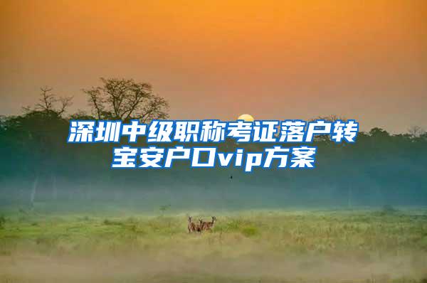 深圳中级职称考证落户转宝安户口vip方案