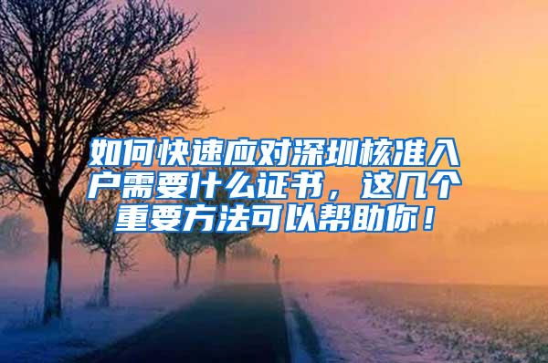 如何快速应对深圳核准入户需要什么证书，这几个重要方法可以帮助你！
