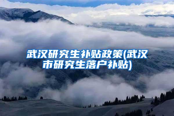 武汉研究生补贴政策(武汉市研究生落户补贴)