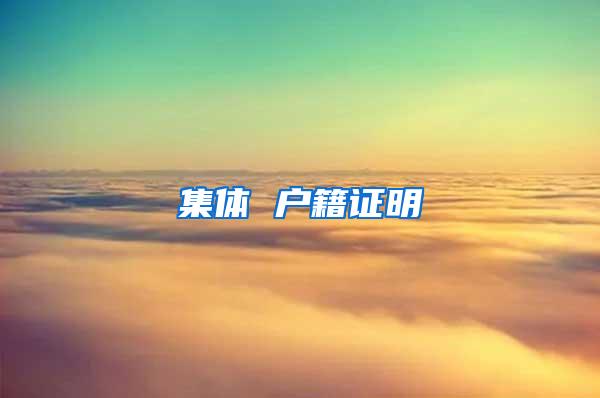 集体 户籍证明