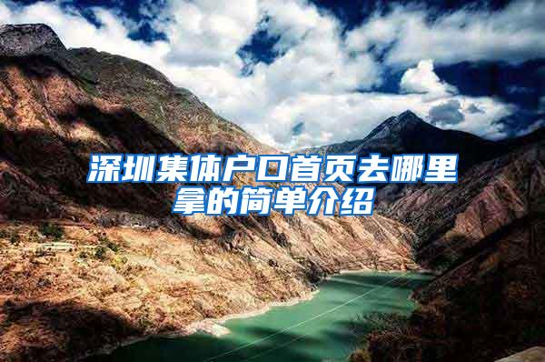 深圳集体户口首页去哪里拿的简单介绍