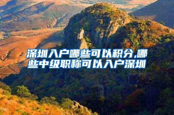 深圳入户哪些可以积分,哪些中级职称可以入户深圳