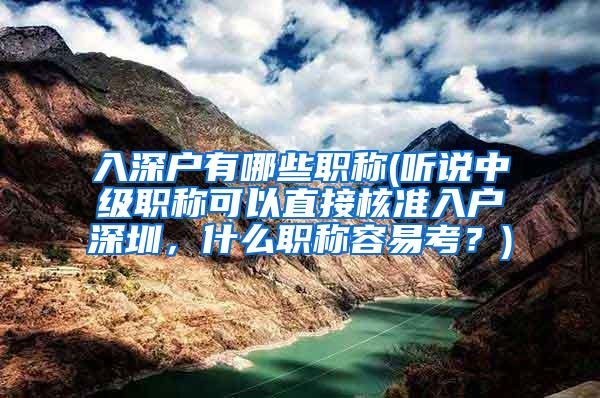 入深户有哪些职称(听说中级职称可以直接核准入户深圳，什么职称容易考？)