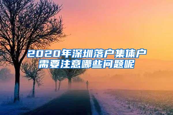 2020年深圳落户集体户需要注意哪些问题呢