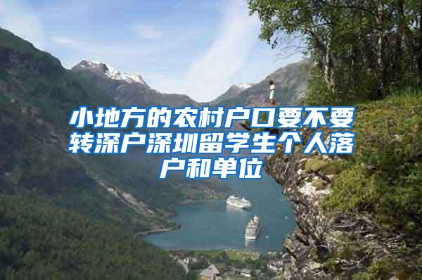 小地方的农村户口要不要转深户深圳留学生个人落户和单位