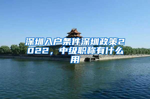 深圳入户条件深圳政策2022，中级职称有什么用