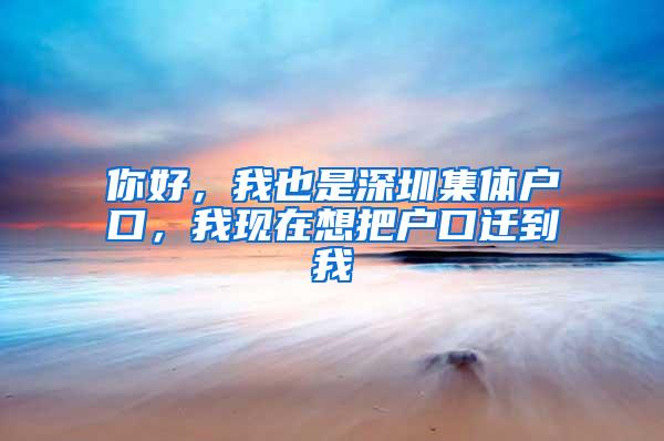 你好，我也是深圳集体户口，我现在想把户口迁到我