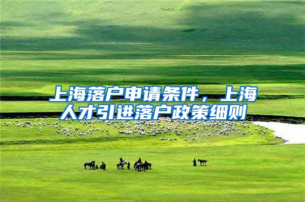 上海落户申请条件，上海人才引进落户政策细则