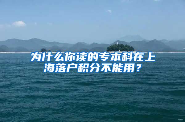 为什么你读的专本科在上海落户积分不能用？