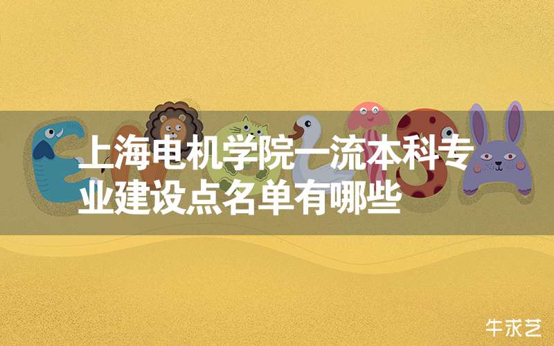 上海电机学院一流本科专业建设点名单有哪些