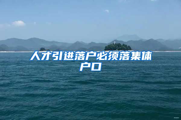 人才引进落户必须落集体户口