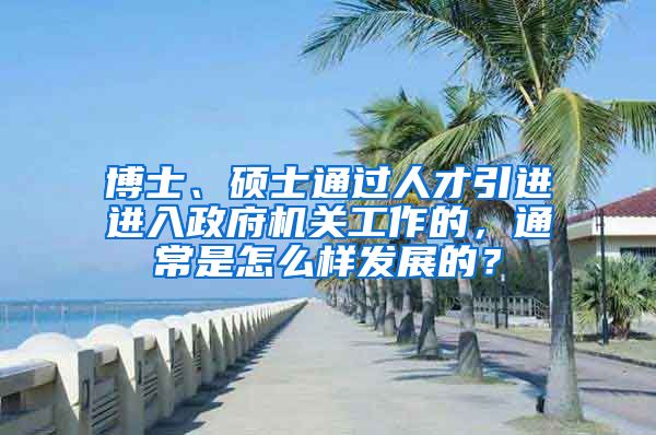 博士、硕士通过人才引进进入政府机关工作的，通常是怎么样发展的？