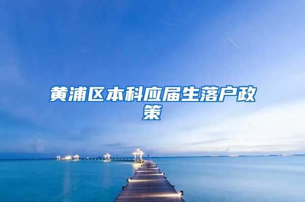 黄浦区本科应届生落户政策