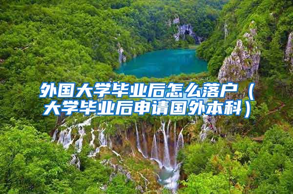 外国大学毕业后怎么落户（大学毕业后申请国外本科）