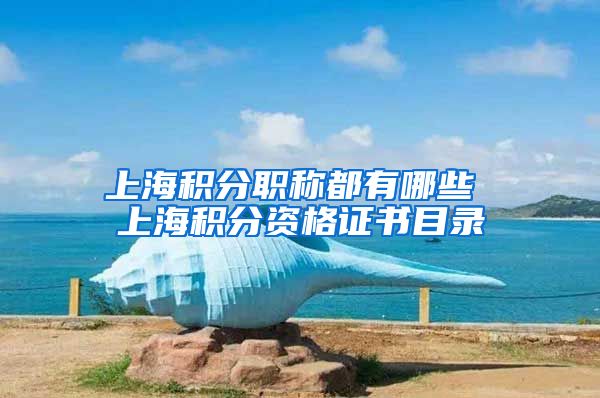 上海积分职称都有哪些 上海积分资格证书目录