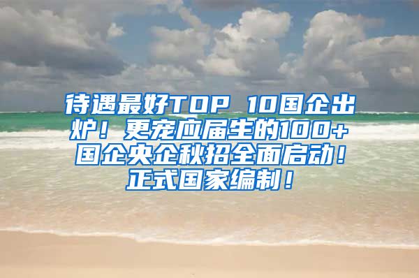 待遇最好TOP 10国企出炉！更宠应届生的100+国企央企秋招全面启动！正式国家编制！
