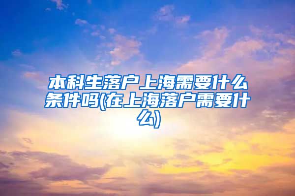 本科生落户上海需要什么条件吗(在上海落户需要什么)