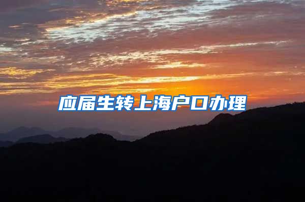 应届生转上海户口办理