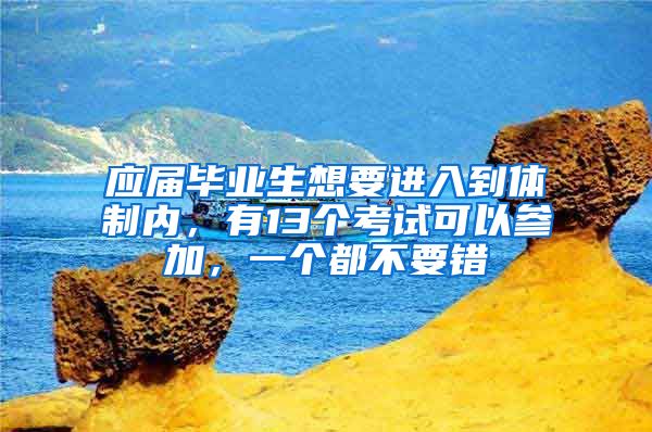 应届毕业生想要进入到体制内，有13个考试可以参加，一个都不要错