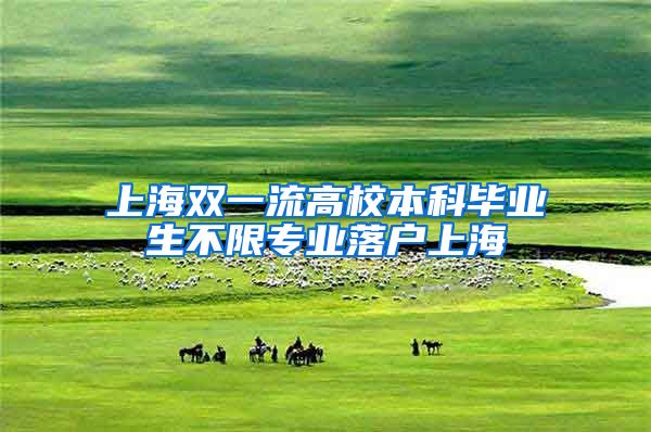 上海双一流高校本科毕业生不限专业落户上海