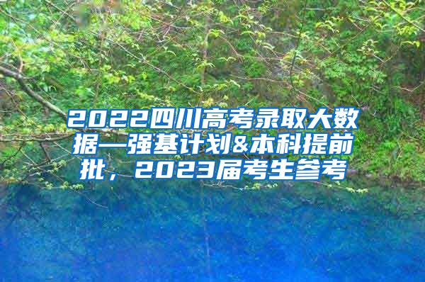 2022四川高考录取大数据—强基计划&本科提前批，2023届考生参考