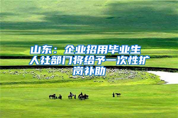 山东：企业招用毕业生 人社部门将给予一次性扩岗补助