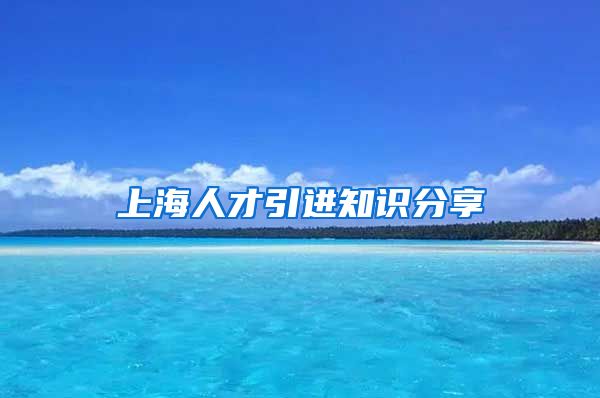 上海人才引进知识分享