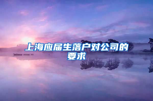 上海应届生落户对公司的要求