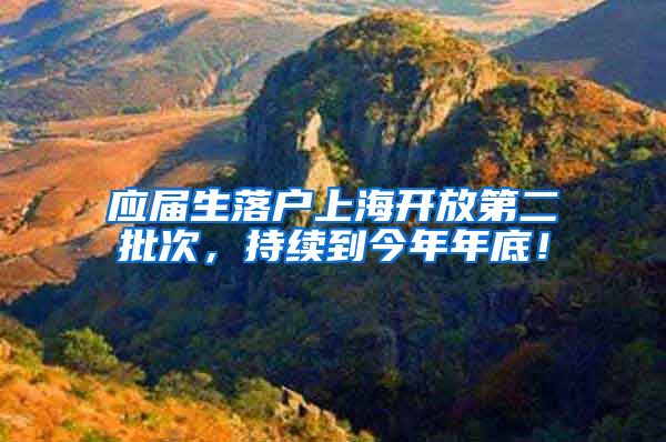 应届生落户上海开放第二批次，持续到今年年底！