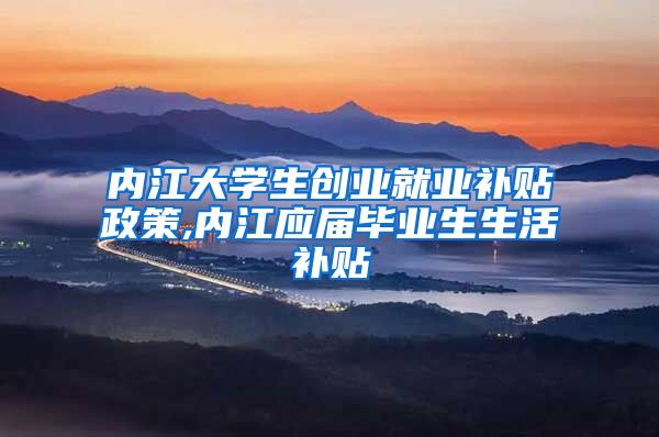 内江大学生创业就业补贴政策,内江应届毕业生生活补贴