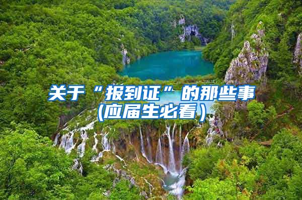 关于“报到证”的那些事(应届生必看）