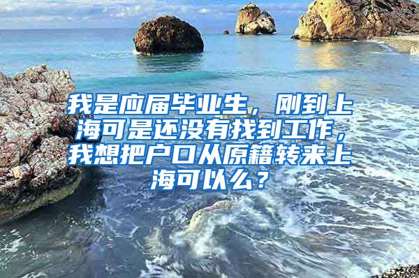 我是应届毕业生，刚到上海可是还没有找到工作，我想把户口从原籍转来上海可以么？