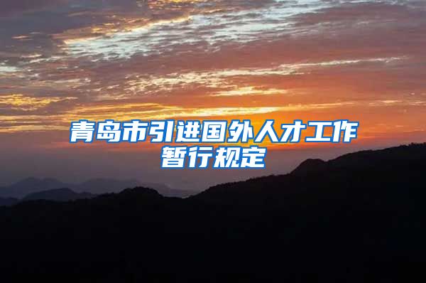 青岛市引进国外人才工作暂行规定