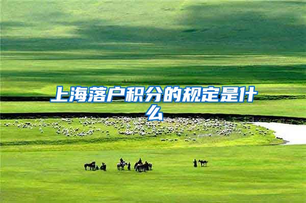 上海落户积分的规定是什么