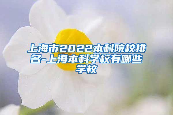 上海市2022本科院校排名-上海本科学校有哪些学校
