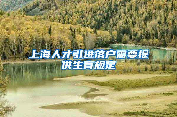 上海人才引进落户需要提供生育规定