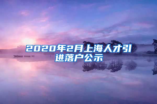 2020年2月上海人才引进落户公示