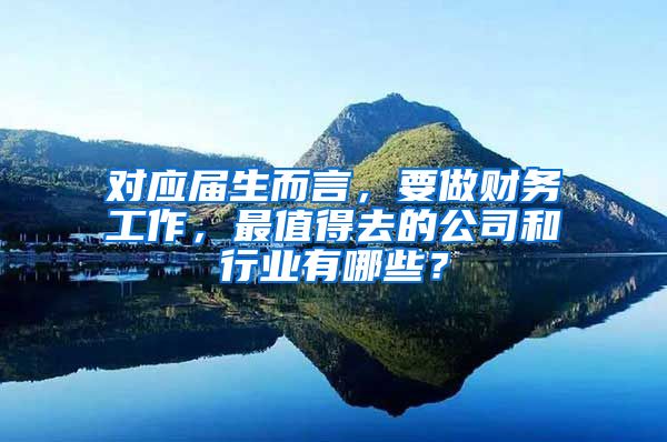 对应届生而言，要做财务工作，最值得去的公司和行业有哪些？