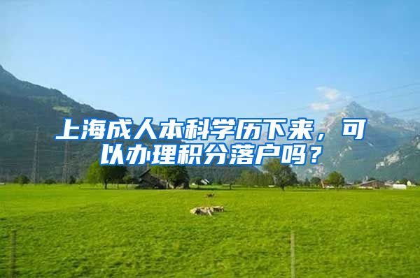 上海成人本科学历下来，可以办理积分落户吗？