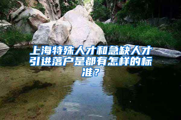 上海特殊人才和急缺人才引进落户是都有怎样的标准？