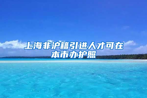 上海非沪籍引进人才可在本市办护照