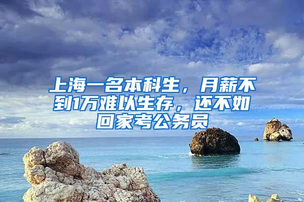 上海一名本科生，月薪不到1万难以生存，还不如回家考公务员