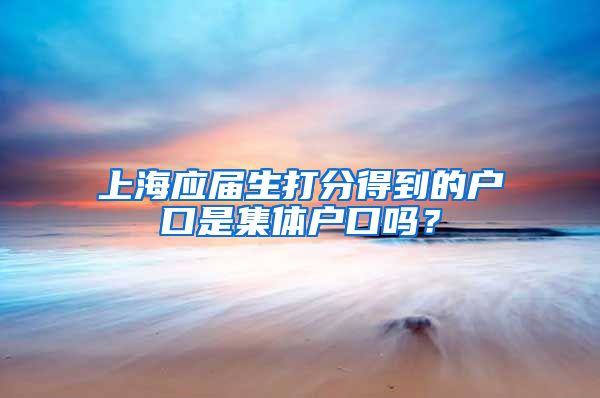 上海应届生打分得到的户口是集体户口吗？