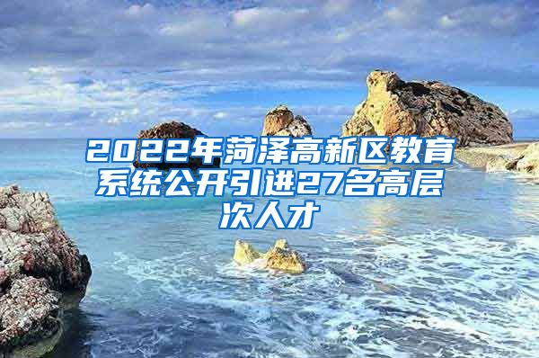 2022年菏泽高新区教育系统公开引进27名高层次人才