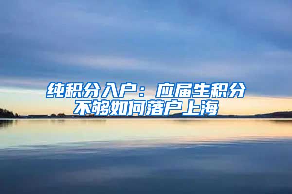 纯积分入户：应届生积分不够如何落户上海