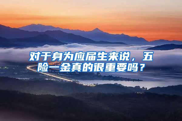 对于身为应届生来说，五险一金真的很重要吗？