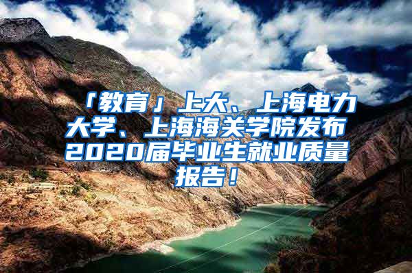 「教育」上大、上海电力大学、上海海关学院发布2020届毕业生就业质量报告！