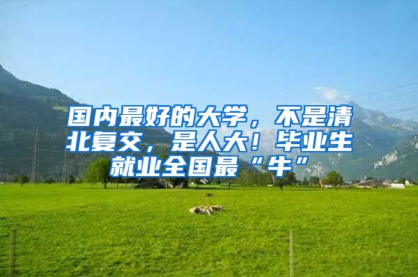 国内最好的大学，不是清北复交，是人大！毕业生就业全国最“牛”